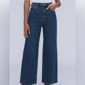 YOU MUST CREATE LONDON Sz L YMC Super Wide Leg Dark Wash Denim Jeans